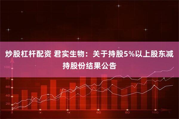 炒股杠杆配资 君实生物：关于持股5%以上股东减持股份结果公告